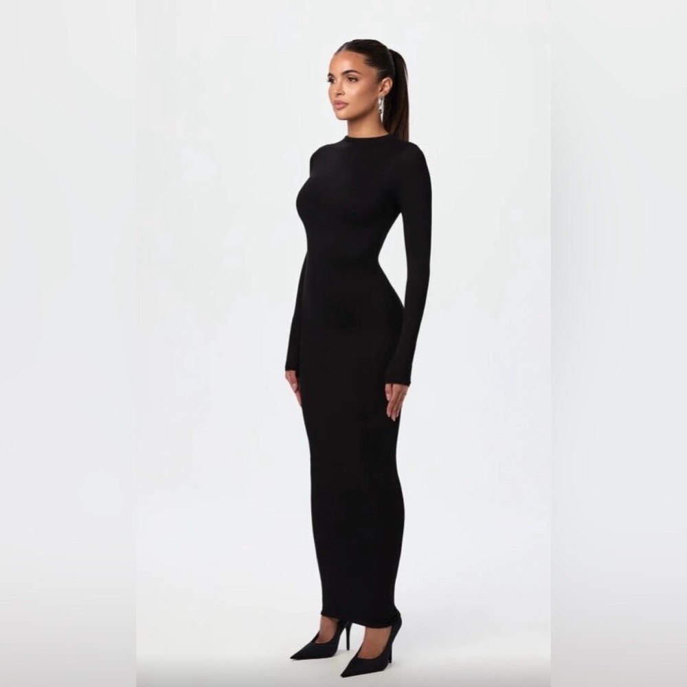 Naked Wardrobe Small mocked neck bodycon Black Long Sleeve Dress - Picture 3 of 5